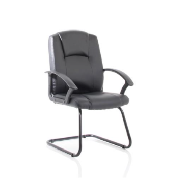Bella Black Leather Cantilever with Black Frame